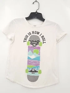 Old Navy Girls Tee Shirt Size XL(14) Color White Short Sleeves Graphic Casual - Picture 1 of 6