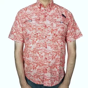 NEW COLUMBIA Mens PFG Super Bahama Short Sleeve Vented Fishing Shirt UPF 30 - Picture 1 of 16