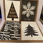 Cartes de Noël noir blanc joyeuses fêtes arbre de Noël - 2 paquets de 16 NEUF