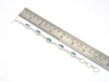 Blue Quartz Bracelet-7.5 InchV16178V16178 925 Silver Plated Faceted