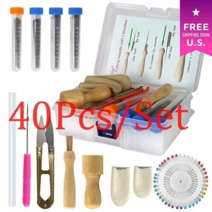 40x Needle Felting Starter Set Kit Wool Felt Tools Mat DIY Hand Craft Making - Picture 1 of 12