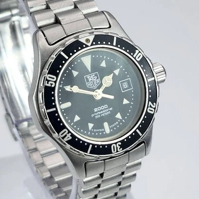 Ремень TAG Heuer Formula 1 973.008 черный циферблат оригинальный из нержавеющей стали серебристый вращающийся для дайверов - Изображение 1 из 4