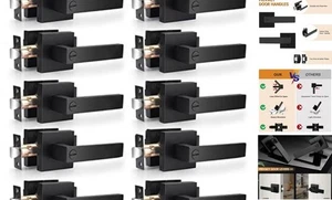 | Matte Türgriffe Sichtschutz Türhebel, Schwerlast Bett und Bad 10er Pack schwarz - Bild 1 von 7