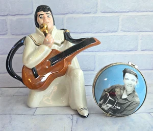 Elvis Presley Teapot Moka With Regency Fine Arts Trinket Box Bundle Vintage 1991 - Bild 1 von 17