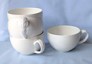 Villeroy & Boch Foglia Flat Cups Coffee Tea White Set of 4 Made in Luxembourg - Picture 1 of 5