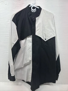 New Men’s Cowboy Threads Black White Design Long Sleeve Button Up XL T-15 - Picture 1 of 13