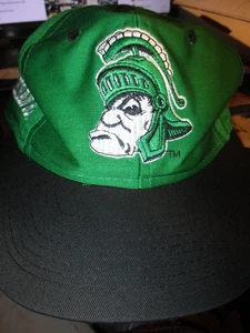 NWOT 80's Green MICHIGAN STATE SPARTANS Gruff Sparty Snapback OSFA Competitor - Picture 1 of 6