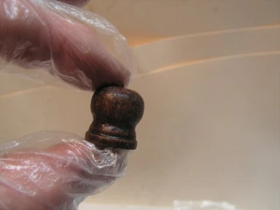 10 Tiny Vintage WOOD CABINET KNOBS Door / Drawer Pulls 5/8"+ Diameter Small W/Sc - Image 1 of 4