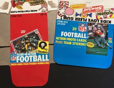 Lote de 2 cajas de cera de fútbol americano Fleer Teams-In-Action años 80 Foto 1 de 3