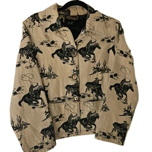 Vtg Alex Kim Western Blazer Jacket Cowgirl Equestrian Bronco Rodeo Size Medium - Picture 1 of 15