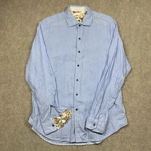 Robert Graham Leinenhemd Herren Large Blau Knopfleiste Langarm Classic Fit - Bild 1 von 13