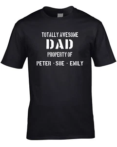Camiseta PAPÁ Personaliza con tus nombres de elección genial Cumpleaños Día del Padre - Imagen 1 de 4