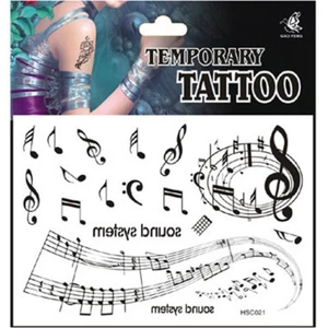 Music Note - Sound System TRANSFER BODY ART STICKER FUN QUALITY TEMPORARY TATTOO - Picture 1 of 51