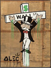 Alec Monopoly “Wall Street Crucifix” 36x48 Original Mixed Media Canvas Painting