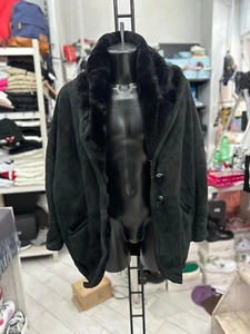 Kibo Montone Shearling Usato Donna Woman Tg48 Nero LLV669 - Picture 1 of 10
