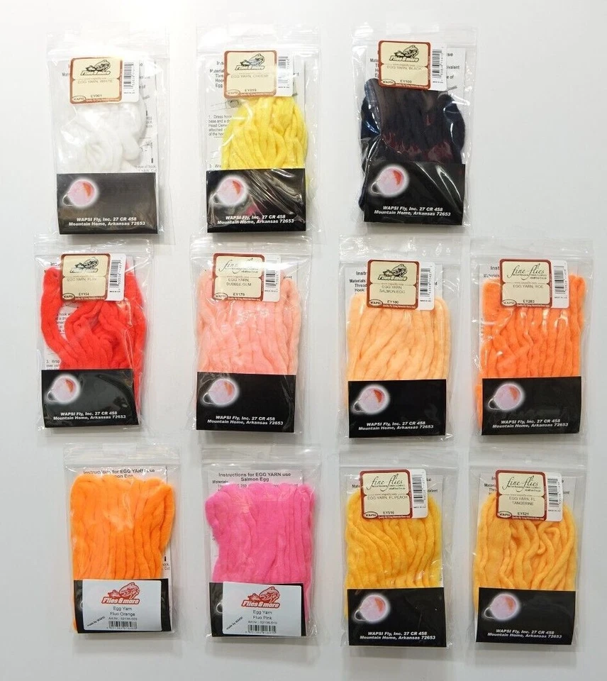 Egg Yarn WAPSI 11 Farben Auswahl Ei Fliegen Egg Sucking Leech BILLIGER! EGG YARN - Bild 1 von 1