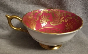 Taza de té vintage Paragon England A730 ROJA/BORGOÑA Y DORADA, Inglaterra - Imagen 1 de 6