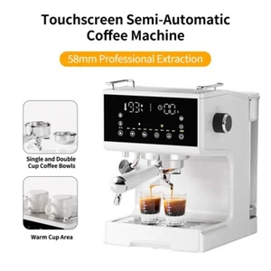 Pantalla Táctil Cafetera Espresso 58mm Bomba ULKA 20 Bar Cafetera Blanca - Imagen 1 de 15