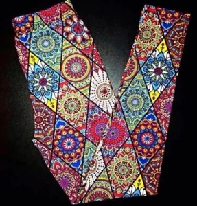 NWT Buttery SOFT Hippy Floral Leggings One Size S M L Flower Child OS - Picture 1 of 3