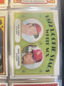 1972 TOPPS BASEBALL CARD, WHITE SOX ROOKIE STARS #413 EDDY LEMONDS NRMT CENTERED