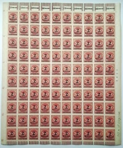 Germany 1923 Weimar Republic. Full Sheet 100 Stamps (10x10). Mi 309 Wz - MNH** - Picture 1 of 3
