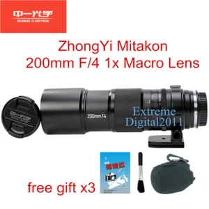 Zhongyi Mitakon APO 200mm F4 Macro 1x Lens for Pentax K P/K Mount K-1 SLR Camera - Picture 1 of 13