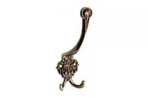 Garderobenhaken Antik Messing Wandhaken rustikal Kleiderhaken Landhaus braun - Picture 1 of 3