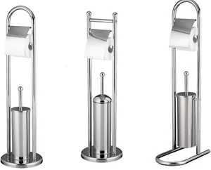 Stand WC Garnitur 2 in 1 Papierhalter Toilettenbürste Klobürste Rollenhalter - Bild 1 von 6