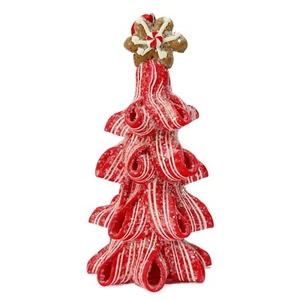 Vintage Peppermint Candy Tree Christmas Ornament Striped Red And White Ribbon - Picture 1 of 7