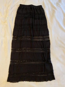 womens angie size small long black lacey skirt - Picture 1 of 4