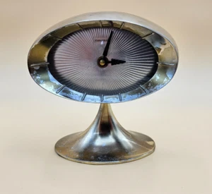 Rare Caravelle Brass Table clock Tulip base Vintagemidcentury gold rotating head - Picture 1 of 16