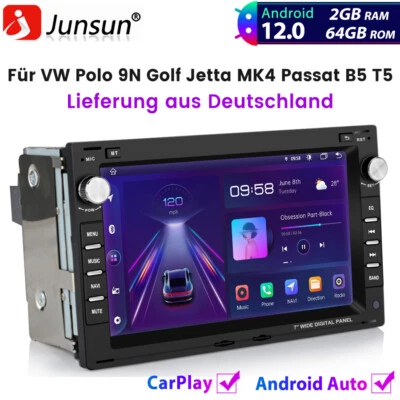 2+64GB Android Carplay Autoradio Navi Für VW Polo 9N Golf Jetta MK4 Passat B5 T5 - Bild 1 von 4