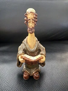 Orthodox Rabbi Jewish Sculpture Statue Judaica Handmade Clay Pottery Glazed - Picture 1 of 10