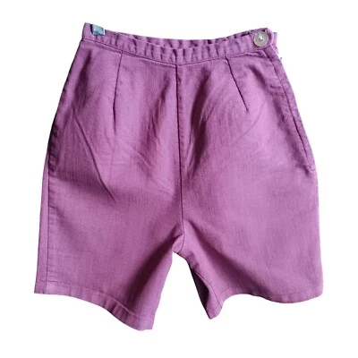 1OF1 21 英寸复古 20 世纪 60 年代高腰弹力棉质短裤 Rockabilly Sde 拉链 — 第 1/4 张图片