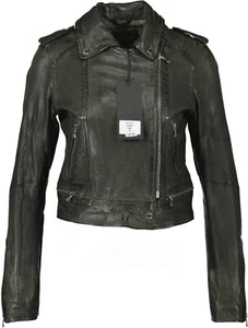 NEU! Oakwood Kyoto Damen Lederjacke/Bikerjacke, khaki, Gr. S - Bild 1 von 7