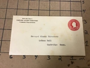 Brief & Umschlag von 1927: HARVARD UNIVERSITY - Alumni-Verzeichnis - Bild 1 von 4