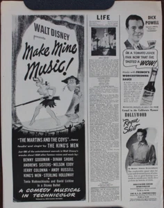 Anuncio de colección de Walt Disney Make Mine Music (1946) The Martins and the Coys PROHIBIDO - Imagen 1 de 7