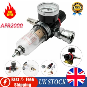 Air Pressure Regulator Compressor Filter Gauge Spray Gun In-Line Water Trap UK~ - Picture 1 of 12