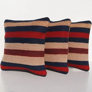 FUNDAS ALMOHADA KELIM 12"X12" AZUL TURCO KILIM TEJIDAS A MANO CUADRADAS KILIM ALFOMBRAS  - Imagen 1 de 4