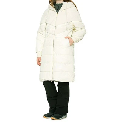 ASPEN | PARKA SHERPA PUFFER | ABRIGO LARGO CON CAPUCHA CREMA DE LUJO | AISLANTE TALLA S Foto 1 de 4