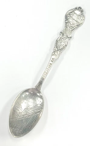 Souvenir Spoon White Mountains N.H. JACOB'S LADDER Trail Sterling Silver Alvin Cover