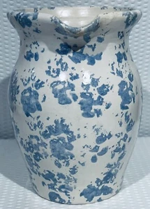 (1) ~ EVANS KERAMIK KRUG ~ ARDEN, NC SCHWAMMGESCHIRR BLAU/WEISS 7 3/4" - Bild 1 von 9