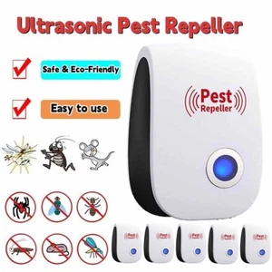 Ultrasonic Repeller Electronic Pest Reject Control Home Bug Rat Spider Roaches - Picture 1 of 6