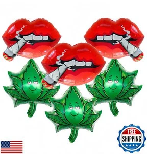 6 Stück Gras Marihuana Luftballons/Unkraut Party Deko für Erwachsene/420 Party Deko - Bild 1 von 5