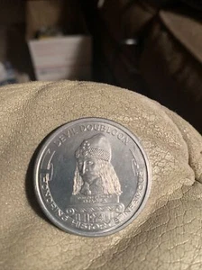 Vlad Impaler satan devil 1974 Mardi Gras Doubloon Nola Uniface Plain Alum Rare - Picture 1 of 2