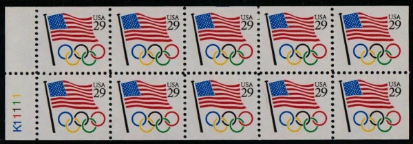 MALACK 2528a, 29c Olympic Rings,  Booklet Pane bp2528a - Image 1 of 1