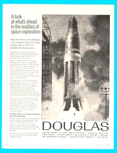 1961 DOUGLAS AIRCRAFT Saturn Rocket PRINT AD space exploration astronauts - Picture 1 of 3