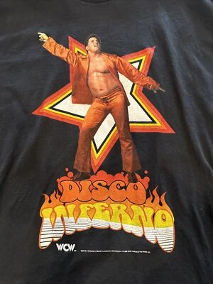 Camisa Inferno Disco Lucha Libre WCW Años 90 1998 De Colección Rara L Nueva Orden Mundial WWF ECW WWE Negra Foto 1 de 4