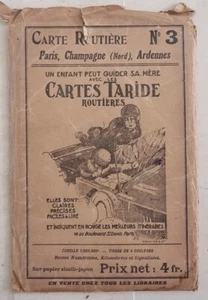 Carte TARIDE N°3. Ancienne carte routière, PARIS,CHAMPAGNE nord, ARDENNES - Imagen 1 de 2