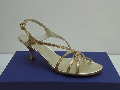 Stuart Weitzman Women's Zone Open-Toe Sandals Sand Mini Glitter Size 7.5 M - Image 1 of 4